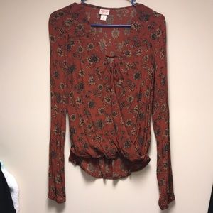 Tie front sunflower blouse